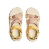 Sandalias deportivas Merrell Speed Fusion Sport para mujer, con tiras ajustables en color amarillo, naranja y rosa. Suela de goma color beige. Veganas y aptas para el agua.