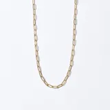 Cadena dorada de eslabones rectangulares.