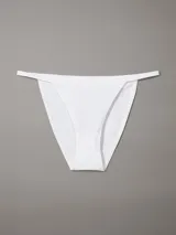 Bombacha bikini blanca de algodón y elastano, con laterales de cuerda y cintura elástica con logo Calvin Klein.