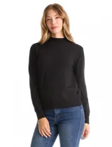 Buzo de punto Ninety Clothing, color negro, con cuello alto y manga larga. Diseño de corte clásico y tejido suave.