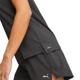 Remera deportiva Puma de manga corta con tecnología dryCELL que absorbe la humedad. Presenta un diseño jaspeado en color lila, cuello redondo y el logo del felino de la marca estampado en el pecho.