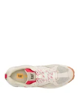 Championes Caterpillar modelo Grapple Suede Mesh, color beige con detalles en fucsia y suela de goma con tracción.