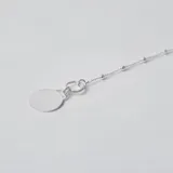 Pulsera de plata 925 con cadena de eslabones y medalla circular para grabar.