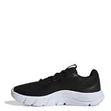 Championes Adidas Cloudfoam Flex de mujer, color negro con las tres tiras clásicas en los laterales en color blanco, y entresuela amortiguada blanca.