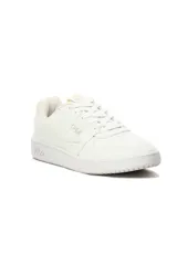 Championes deportivos Fila ACD Classic para mujer, de color blanco, con capellada sintética perforada en la puntera, cordones tono sobre tono y suela de goma con la marca grabada en el lateral.