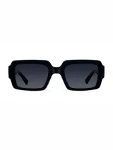 Lentes de sol con montura cuadrada oversized de color negro y cristales polarizados oscuros. Diseño retro con protección UV400.
