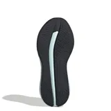 Championes de running Adidas Galaxy 7 para mujer, color blanco con detalles en verde menta y suela en tono menta claro. Presentan las tres franjas características de Adidas en los laterales.