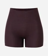 Bermuda lingerie Lov de corte ajustado al cuerpo, confeccionada en algodón con elastano de color bordó, con diseño básico y sin estampa.