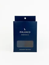 Pack de dos boxers de algodón con elastano, uno azul pálido y otro gris oscuro.