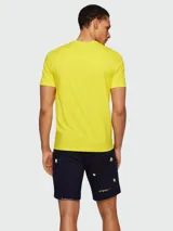 Remera celeste de algodón con logo bordado en el pecho.