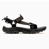 Sandalias deportivas Merrell modelo Speed Fusion Web Sport de color negro, con tiras de tejido reciclado, sistema de ajuste con velcro y cordón elástico en el talón, y suela de goma adherente.
