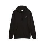 Canguro Puma de color negro con capucha ajustable con cordón, bolsillo tipo canguro en la parte delantera y el logo de la marca estampado en el pecho en color blanco.