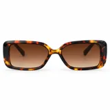 Lentes de sol con armazón rectangular de policarbonato translúcido en tono degradé y cristales con protección UV400.
