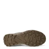 Championes de trekking Merrell modelo Tempo Exp, color beige con detalles en marrón oscuro y gris. Presentan una estructura de malla transpirable con refuerzos sintéticos, cordones al tono y una suela robusta con relieve para mayor tracción.
