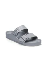 Sandalias Birkenstock Arizona Eva, color gris, con dos correas ajustables con hebilla y plantilla anatómica.