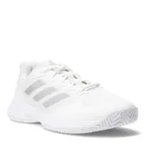 Championes Adidas Gamecourt 2.0 color blanco con detalles plateados y suela blanca.