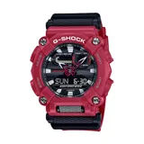 Reloj Casio G-Shock con caja roja y correa negra.