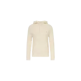 Hoodie tejido de punto waffle en color crema de Polo Ralph Lauren, con capucha y cordones ajustables, bolsillo tipo canguro y el icónico logo bordado en el pecho.