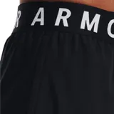 Short deportivo Under Armour Play Up 5 para mujer, color negro con cintura elástica con logo de la marca en blanco y logo bordado en la pierna izquierda.