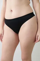 Colaless negro de microfibra seamless con punto rib y fundillo de algodón.