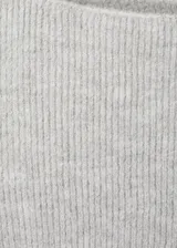 Sweater de punto de canalé con cuello redondo y manga larga, de diseño entallado.