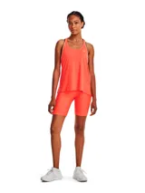 Calza corta deportiva Under Armour de talle alto, confeccionada en tejido HeatGear ultraligero que absorbe el sudor y se seca rápidamente. Presenta un diseño ajustado con costuras planas ergonómicas para mayor comodidad y libertad de movimiento, e incluye un bolsillo frontal integrado en la cintura.