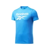 Remera Reebok de hombre color celeste con logo blanco estampado en el pecho. Corte entallado y tejido de algodón suave.