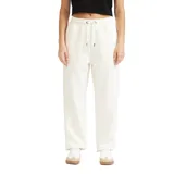Pantalon tipo jogger color beige, con cintura elástica ajustable mediante cordón y corte holgado.
