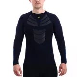 Remera de entrenamiento Diadora T1 Ls, color azul marino, de manga larga y cuello redondo.