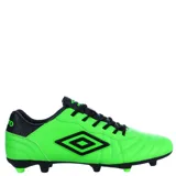 Championes de fútbol Umbro modelo Touch FG, color blanco total. Presentan un diseño clásico con costuras reforzadas en la puntera para mayor control del balón, el logo de la marca en relieve en el lateral y suela con tacos diseñados para césped natural.