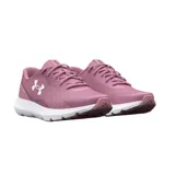 Championes de running Under Armour modelo Surge 3, color rosado con suela blanca y logo de la marca en blanco en el lateral.