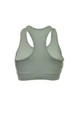 Top deportivo celeste con breteles anchos y espalda deportiva.