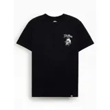 Remera Dickies de manga corta y cuello redondo, color negro, con estampado gráfico de una calavera y serpiente en el pecho.