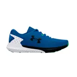Championes de running Under Armour modelo Charged Rogue 3, color negro con detalles en blanco. Presentan capellada de malla transpirable, logo lateral en contraste y entresuela con tecnología de amortiguación.