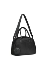 Bolso Trendy bordó de estilo casual, con doble asa de mano, correa ajustable para el hombro y un pequeño monedero redondo colgante. Cuenta con bolsillos frontales y laterales, cierre superior y aplique metálico con el logo de la marca.