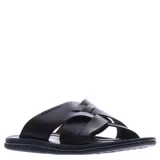 Sandalias de cuero para hombre, con diseño de tiras anchas entrecruzadas y suela de goma antideslizante.