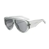 Lentes de sol estilo aviador oversize con armazón negro de acetato y cristales oscuros.