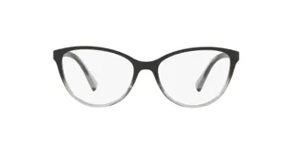 Armazón para lentes Armani Exchange modelo 3053, con forma de ojo de gato, color negro con degradé gris en la parte inferior.