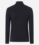 Suéter de cuello alto y manga larga, confeccionado en algodón con elastano. Presenta un diseño básico y ajustado al cuerpo.