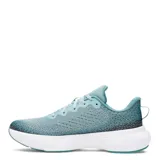 Championes de running Under Armour Infinite, color celeste con detalles en negro y suela blanca.