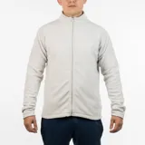 Campera micropolar Diadora color gris claro, con cierre frontal y cuello alto.