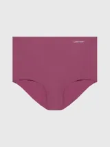 Bombacha hipster de talle alto Calvin Klein Invisibles, color borgoña, sin costuras y con calce flexible. Presenta logo de la marca en la parte superior y refuerzo completo.