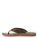 Sandalias de cuero color marrón, tipo ojotas, con plantilla anatómica y suela de goma.