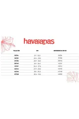 Ojotas Havaianas Top Basic con diseño de rayas horizontales en tonos negro, blanco y gris, con tiras negras.