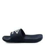 Chancletas Umbro Profoam para hombre, color negro con tira ancha que incluye el logo y nombre de la marca en blanco.