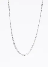 Cadena finita de acero quirúrgico hipoalergénico, color plateado, con eslabones tipo cubano.