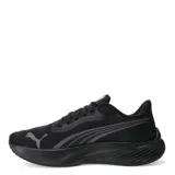 Championes de running Puma modelo Pounce Lite, color negro. Presentan un diseño aerodinámico con capellada de malla transpirable, refuerzos sintéticos y suela con tecnología Protread para mayor tracción y retorno de energía.