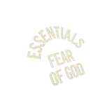 Remera de manga larga gris oscuro con cuello redondo y el característico estampado frontal "ESSENTIALS FEAR OF GOD" en color blanco.
