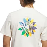 Remera blanca de algodón con logo Adidas Skateboarding Pinwheel Trifolio estampado en el pecho. Corte clásico y cuello redondo.