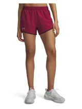 Short deportivo Under Armour Fly By 3, color bordó, con cintura elástica fruncida y ribetes en contraste. Confeccionado en tejido ligero de secado rápido, incluye paneles de malla transpirable y braguita interior.